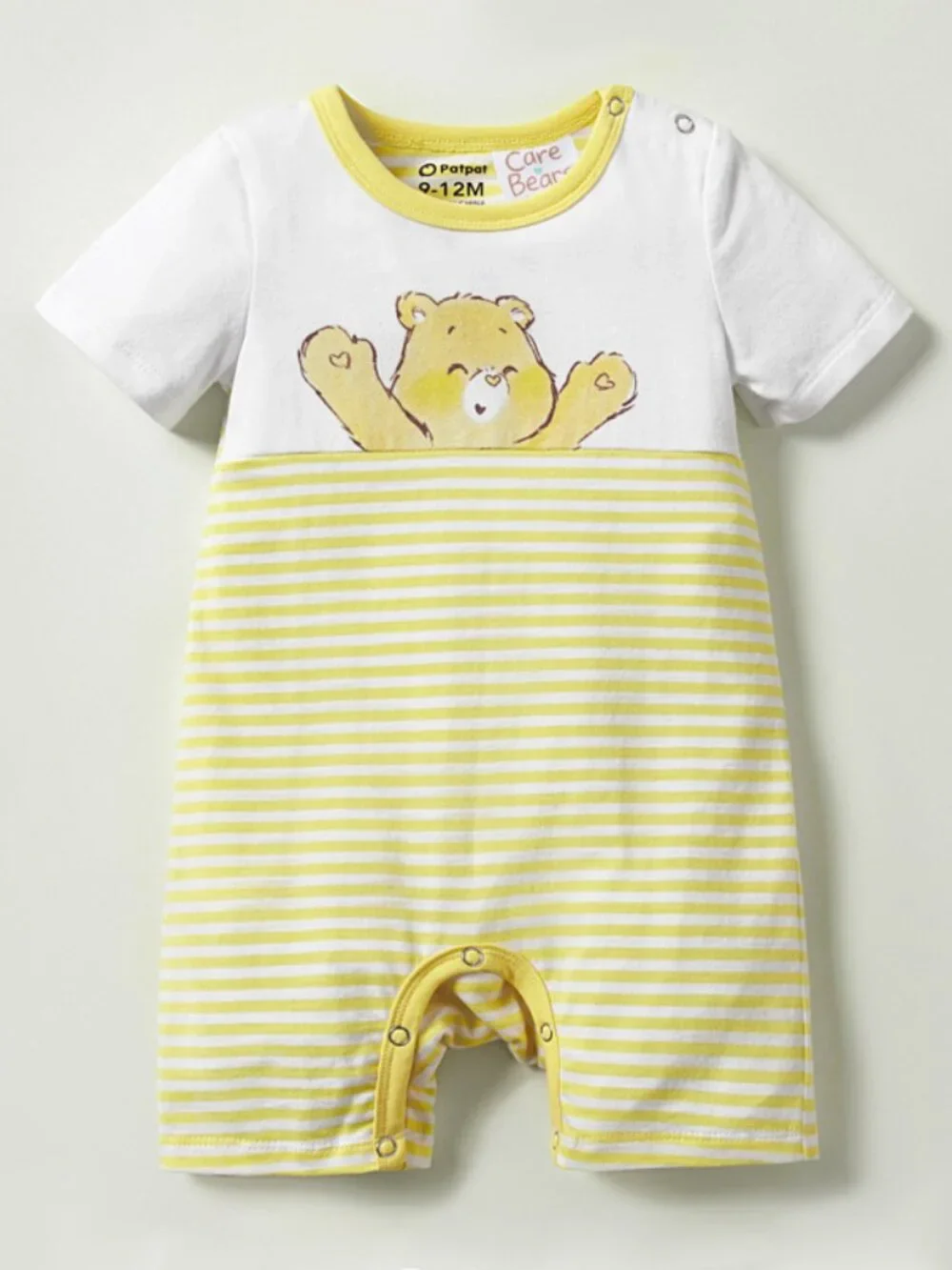 Care Bears Baby Yellow Stripe Funshine Bear Romper 0-3 months / 9-12 months NWT
